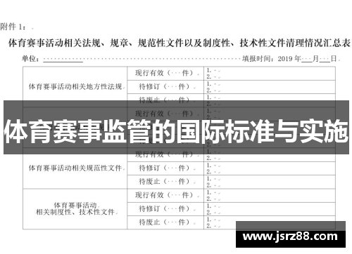 体育赛事监管的国际标准与实施